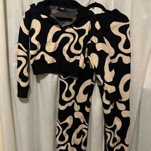 Cider Black and Cream Knit Sweater set